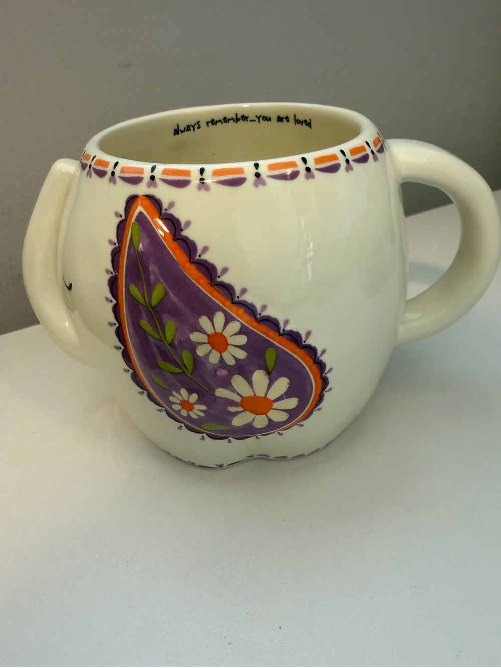 Natural Life Ceramic Elephant Mug “ You are Loved”